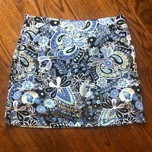 T by Talbots Blue Paisley Pique Skort - Size Medium
